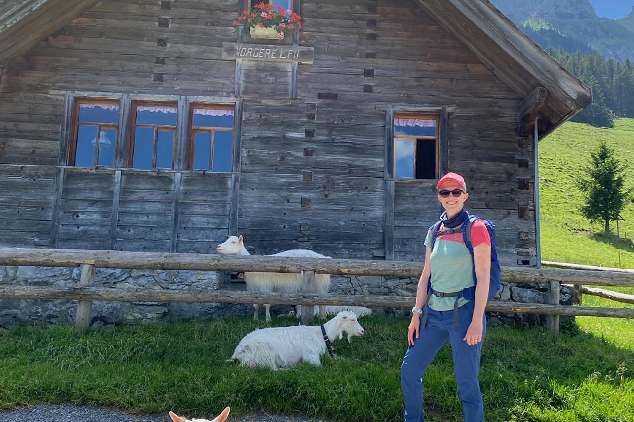 Flavia Hüberli unterwegs von der Schwägalp nach Weissbad.