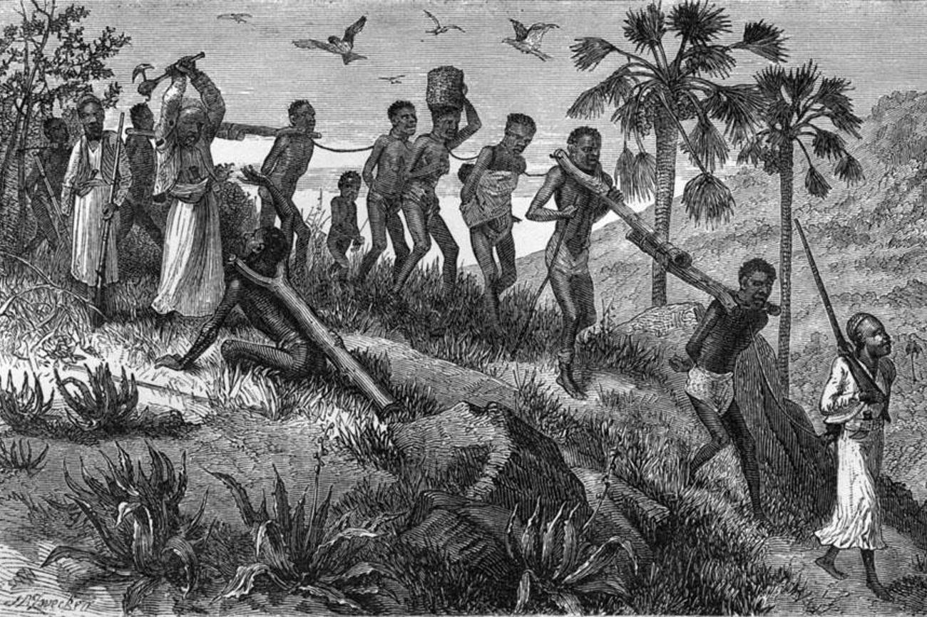 Viele Christen hatten keine Probleme mit der Sklaverei: Versklavte in Afrika Mitte des 19. Jahrhunderts.
