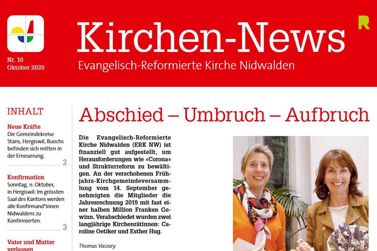 Die letzte Ausgabe der «Kirchen News» erschien im Oktober.